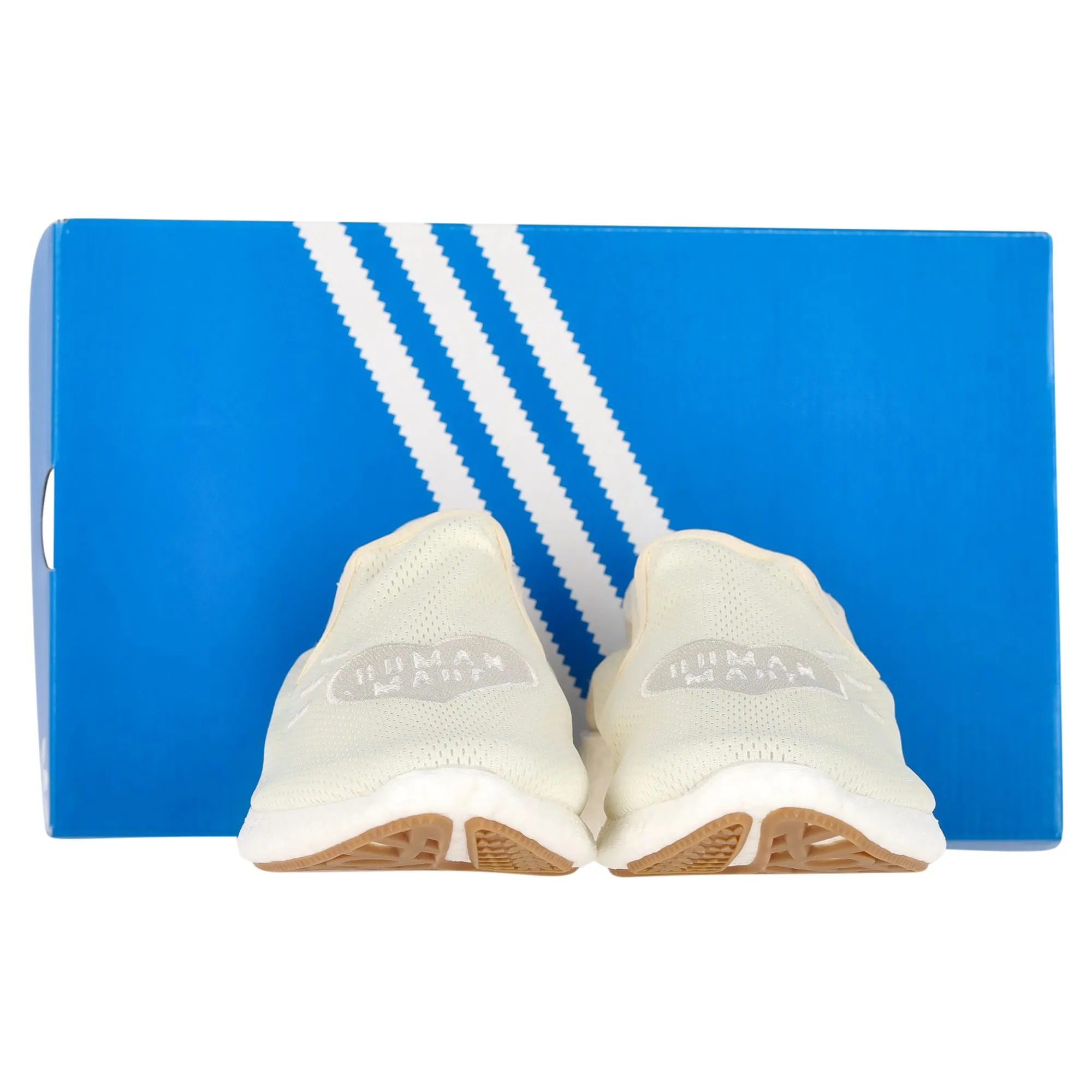 Adidas Originals Human Made Pure Logo-Appliqud Mesh Slip-On Sneakers in White Synthetic