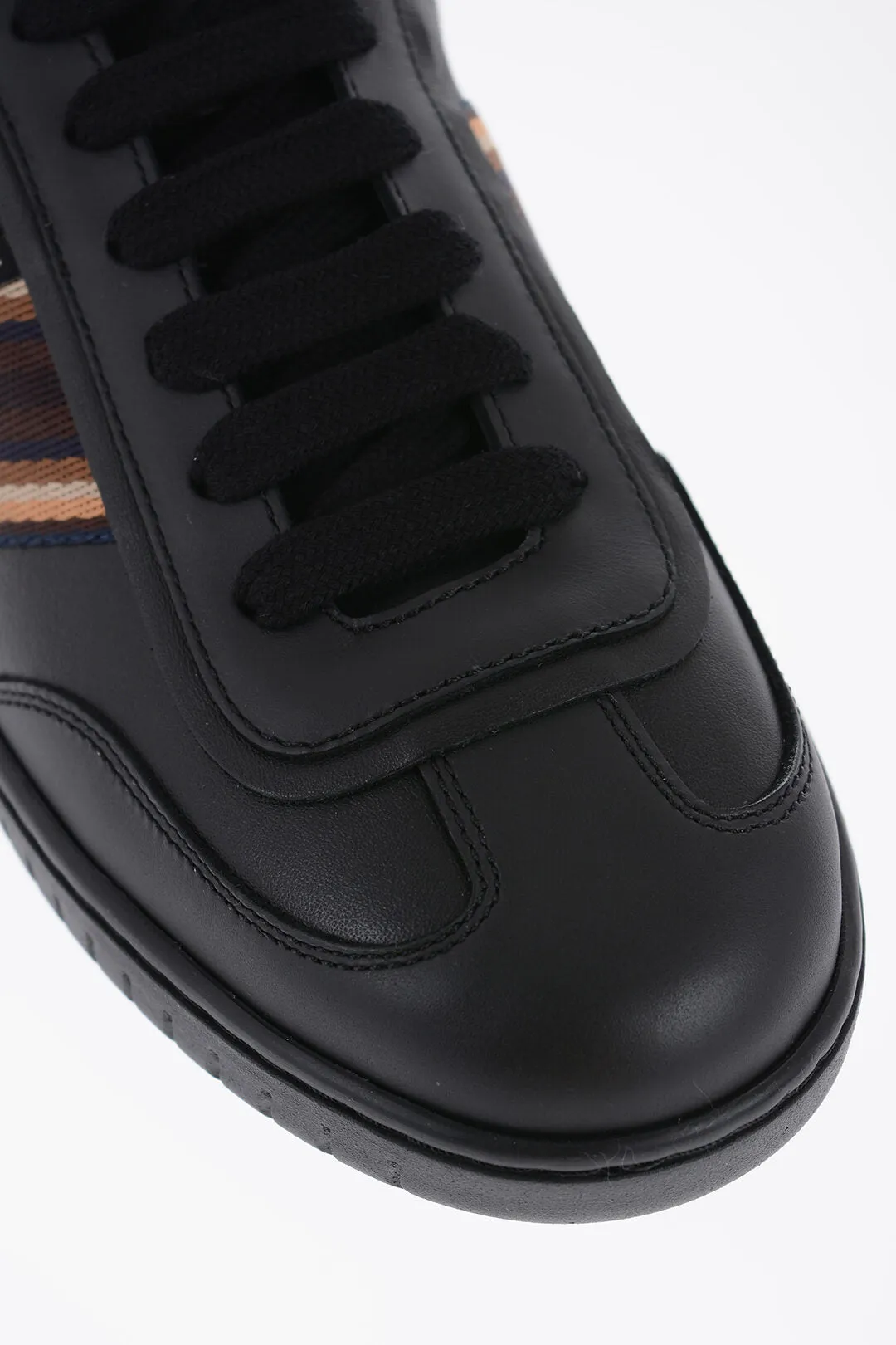 Bally Hammered Leather Loafers With Contrasting Bands