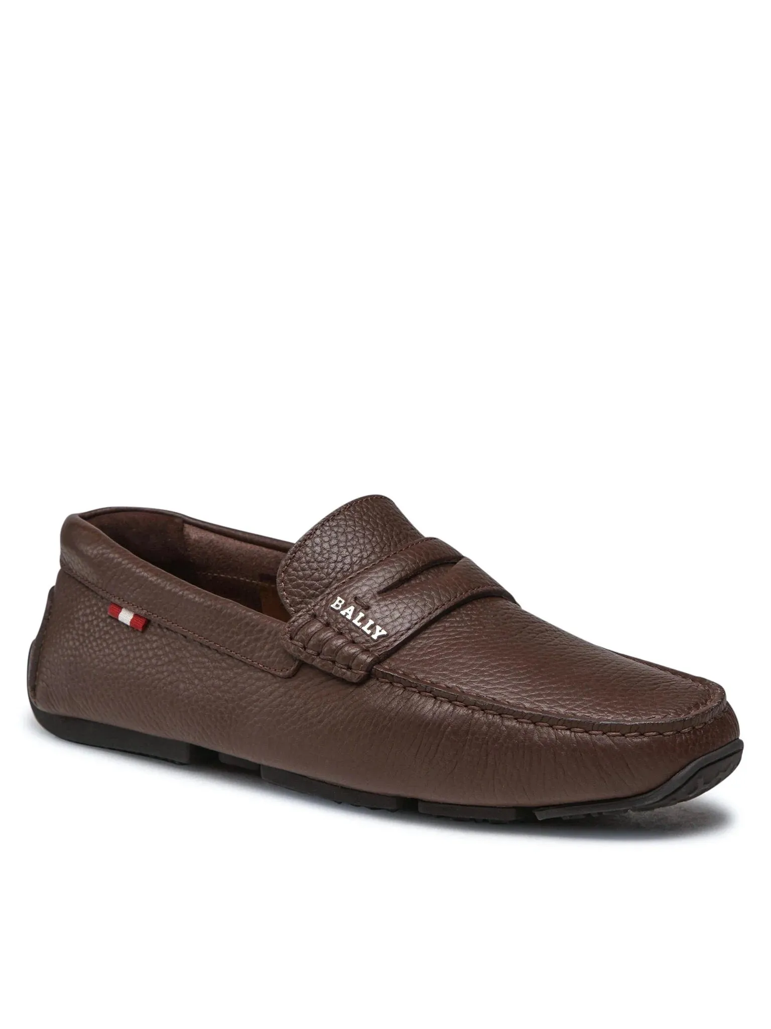 Bally Pavel 6234455 Men's Coffee Bovine Grained Leather Loafers