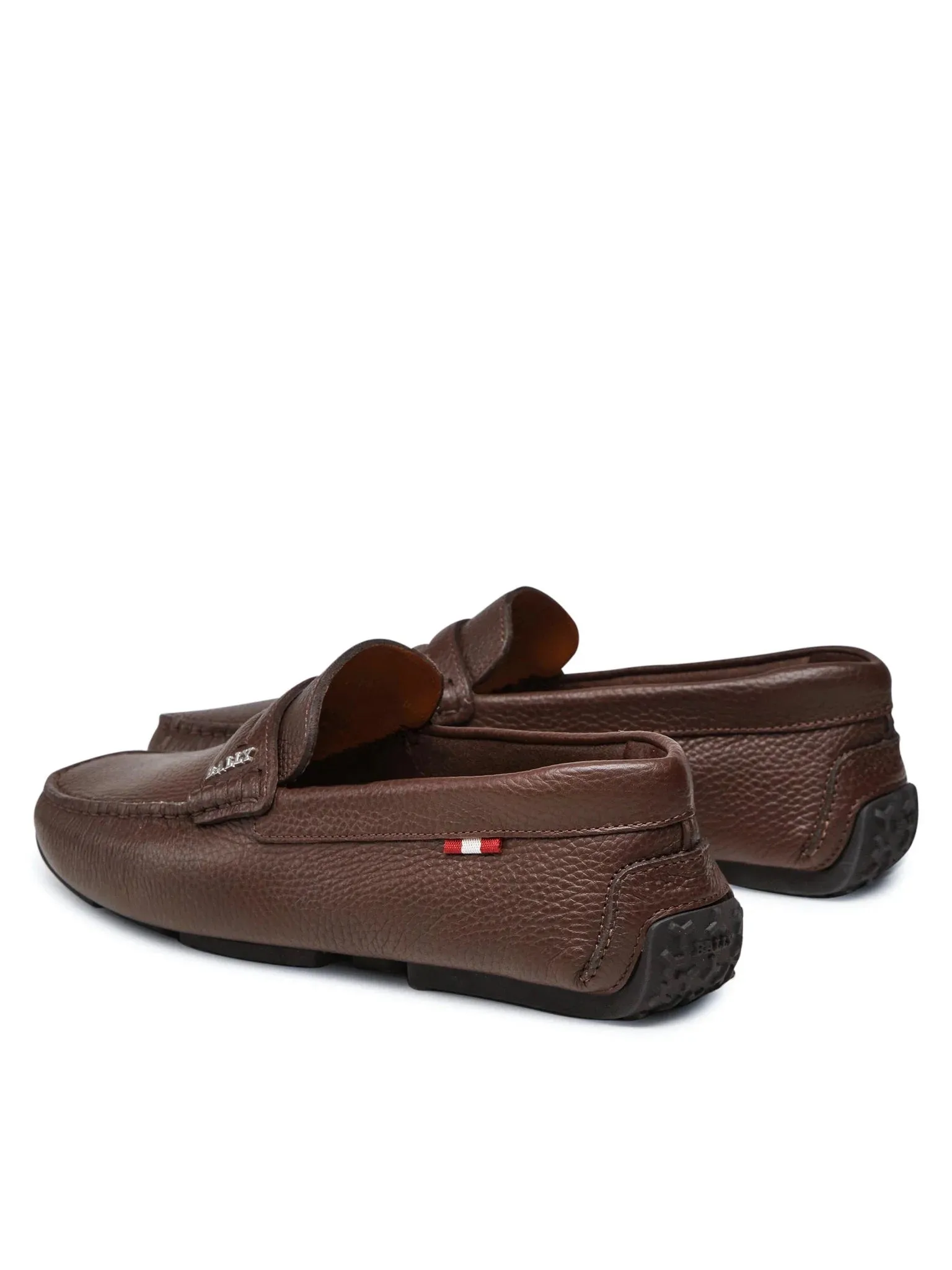 Bally Pavel 6234455 Men's Coffee Bovine Grained Leather Loafers