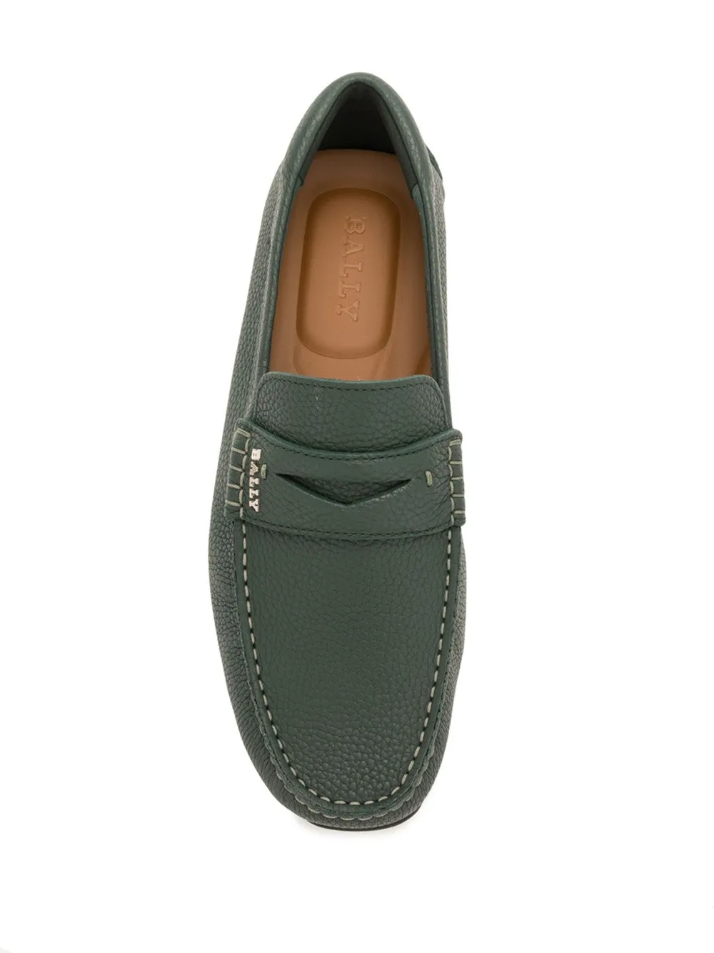 Bally Pavel 6234456 Men's Oak Bovine Grained Leather Loafers