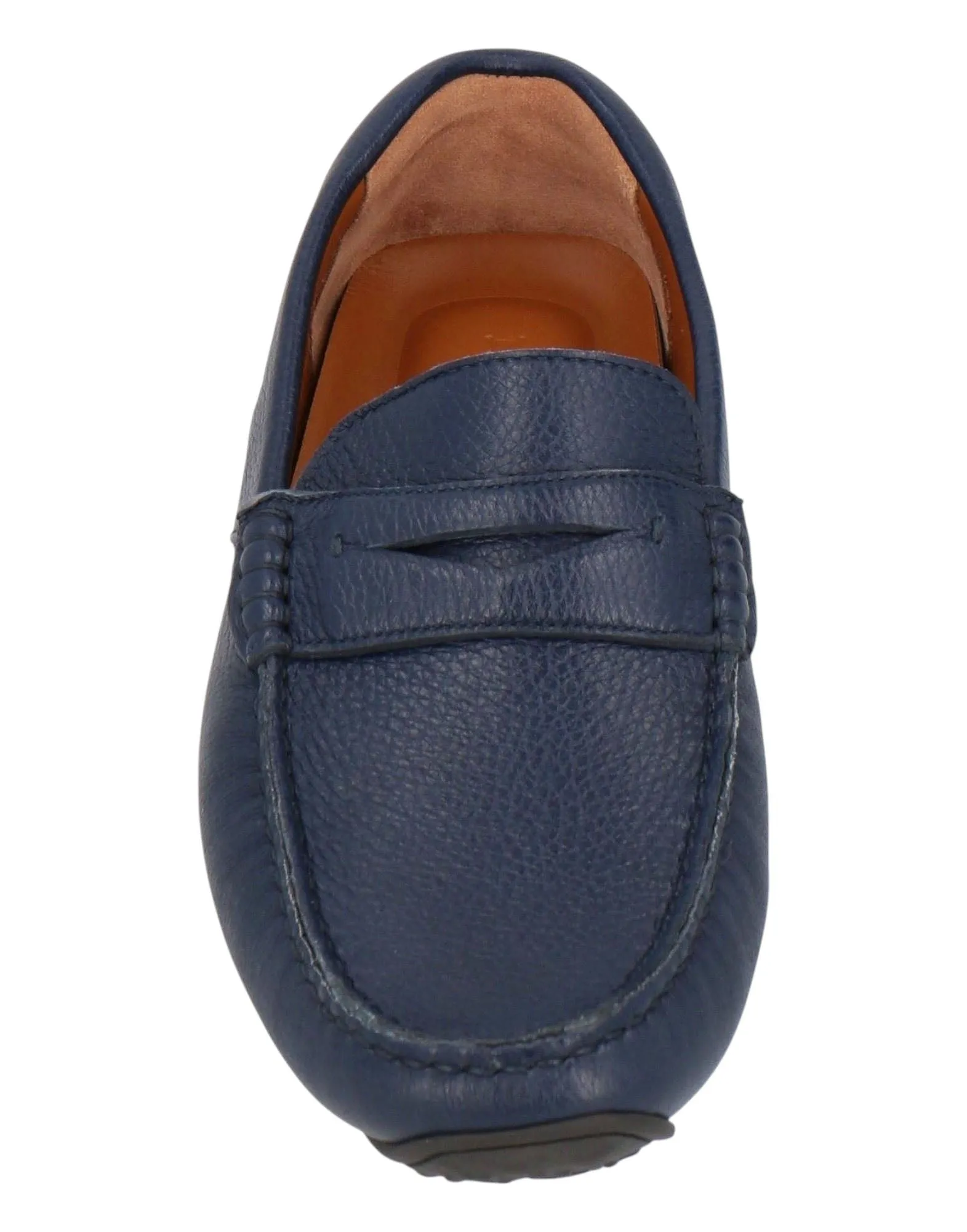 Bally Piotre 6236518 Men's Navy Bovine Grained Leather Penny Loafers