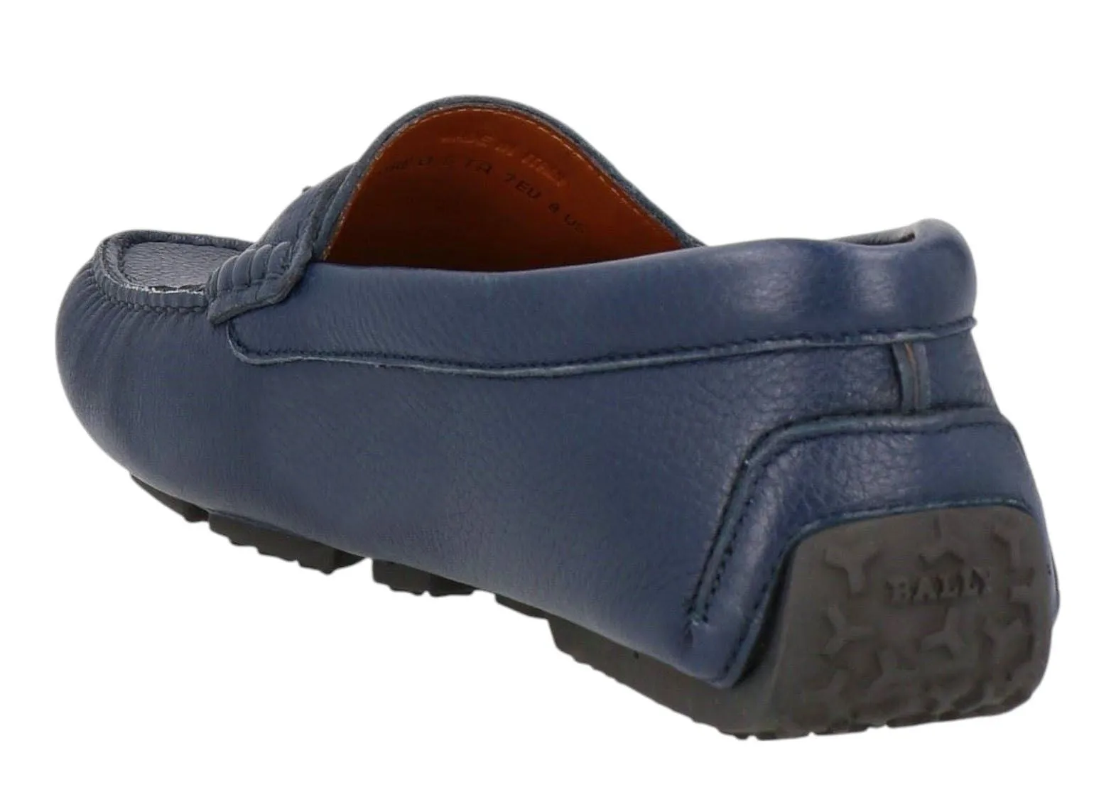 Bally Piotre 6236518 Men's Navy Bovine Grained Leather Penny Loafers