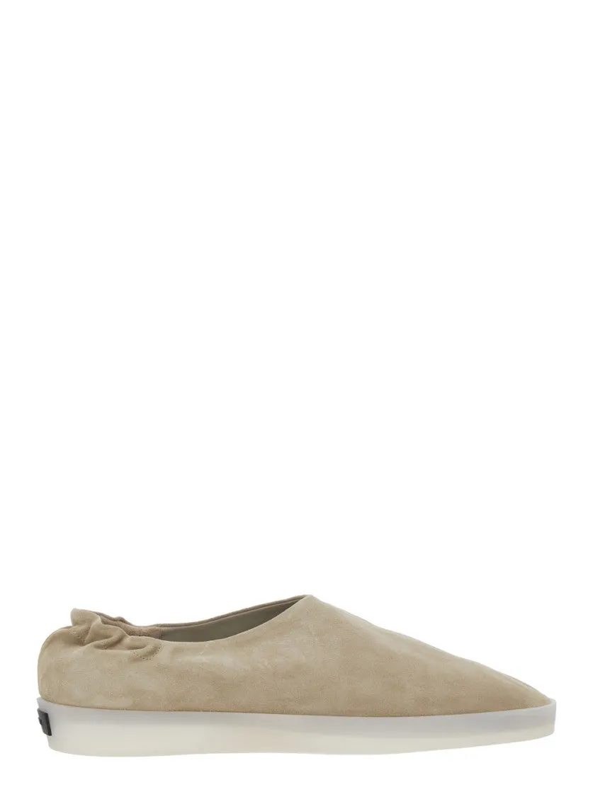 Beige Suede Mules