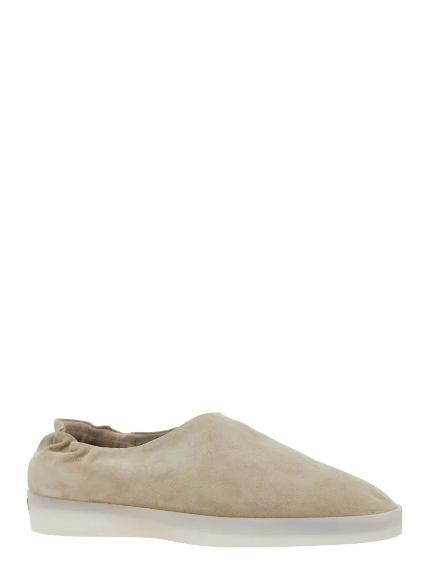 Beige Suede Mules