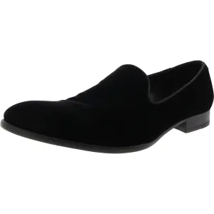 BHFO Mens Block Heel Leather Slip-on Shoes