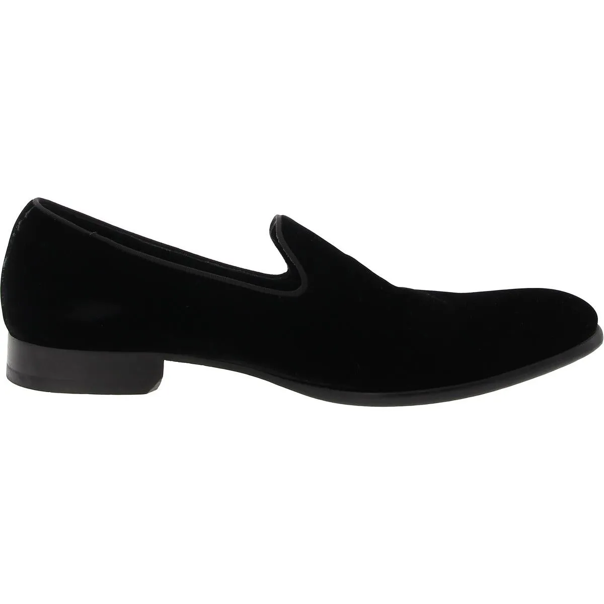 BHFO Mens Block Heel Leather Slip-on Shoes