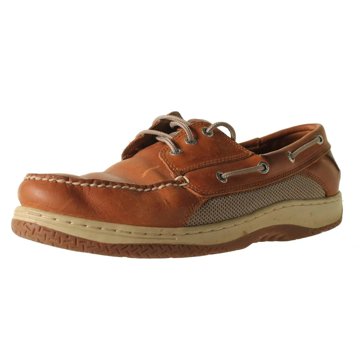 Billfish Mens Leather Contrast Trim Boat Shoes