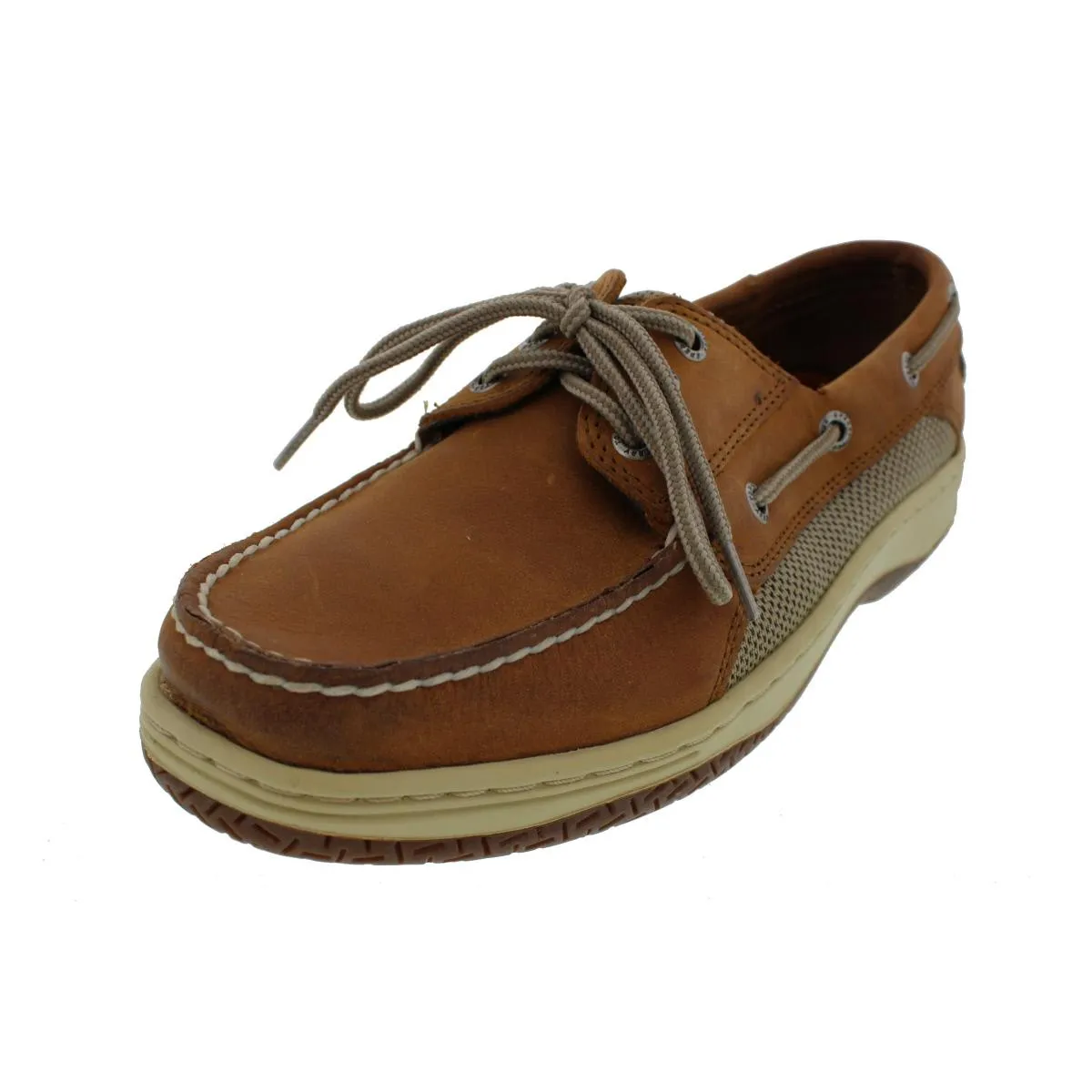 Billfish Mens Leather Contrast Trim Boat Shoes