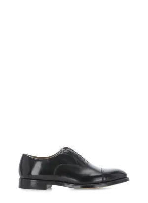 Black Smooth Leather Lace-Up Shoes