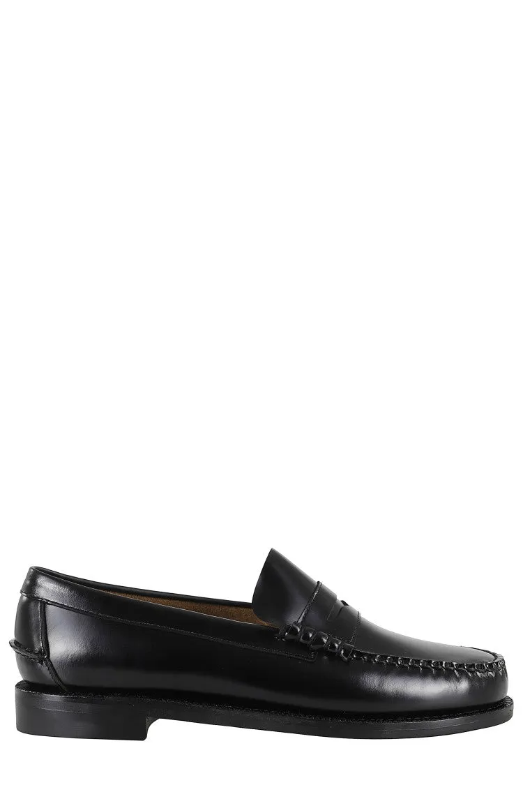 Black Smooth Leather Moccasin