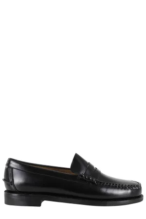 Black Smooth Leather Moccasin