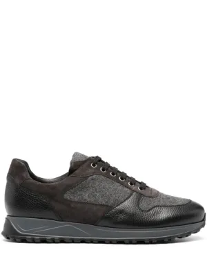 Black/Anthracite Grey Panelled Sneakers