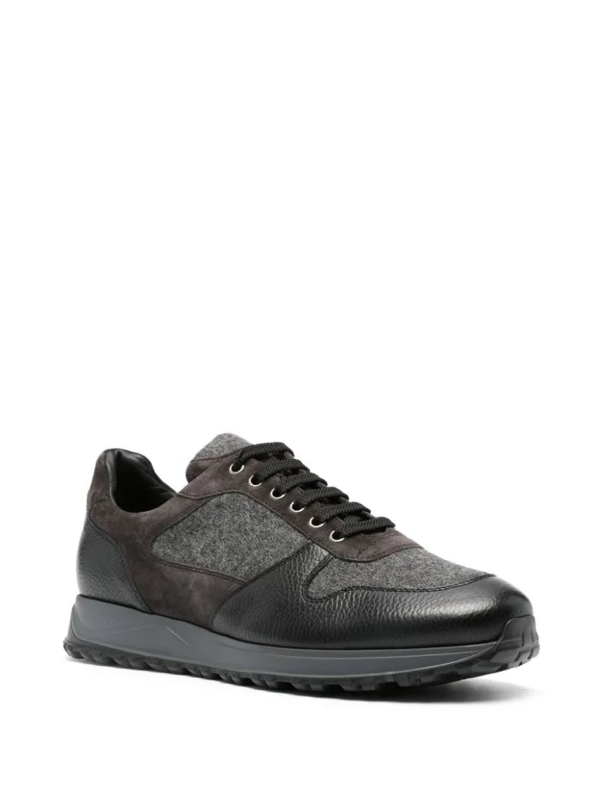 Black/Anthracite Grey Panelled Sneakers