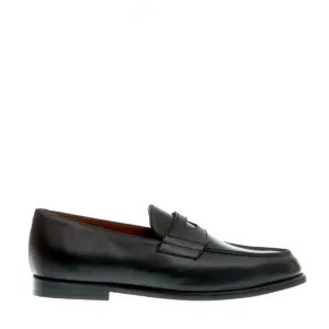 Blue Leather Moccasin Leather Bottom