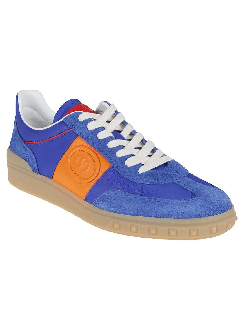Blue Leather/Nylon Blend Low Top Upvillage Sneaker