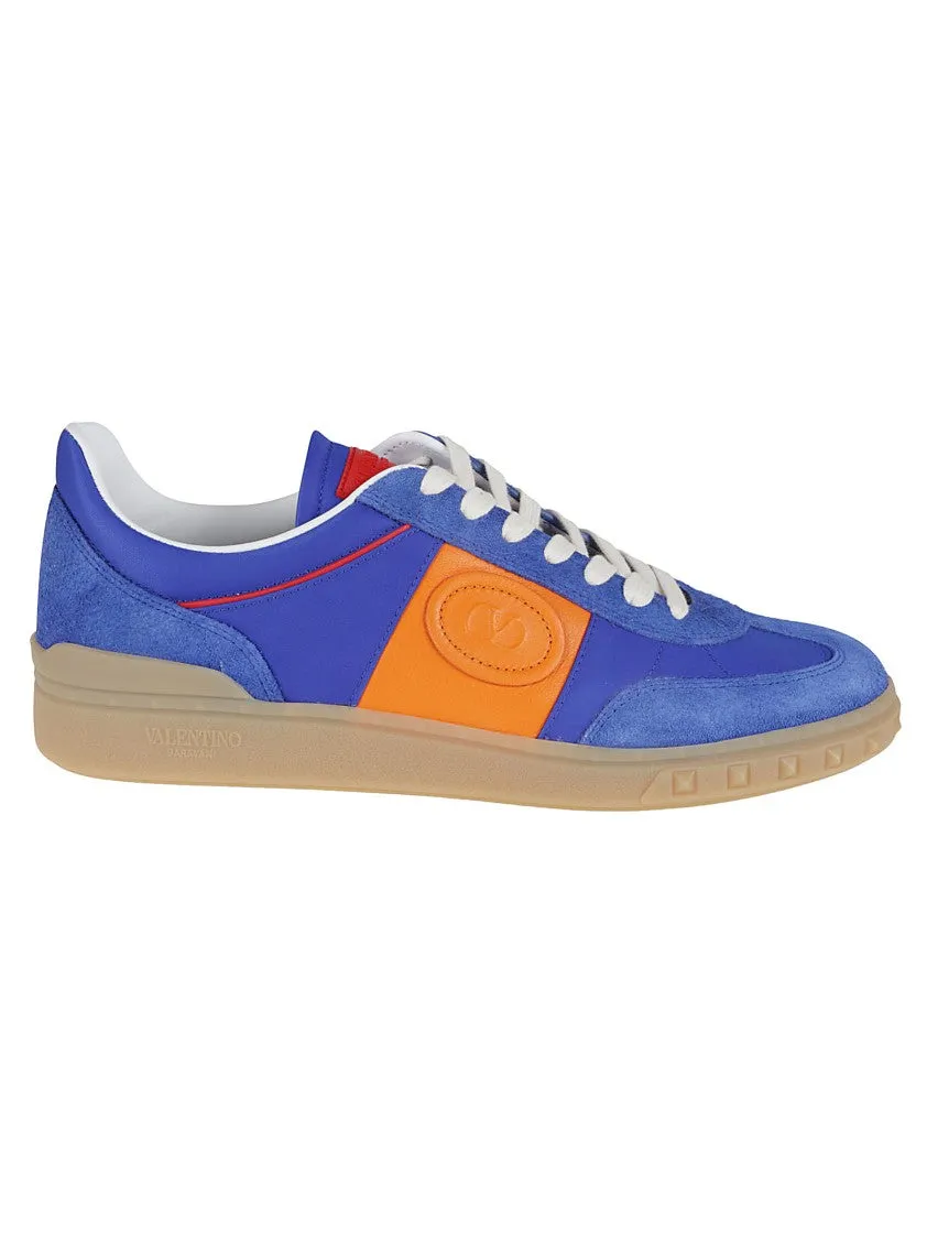 Blue Leather/Nylon Blend Low Top Upvillage Sneaker
