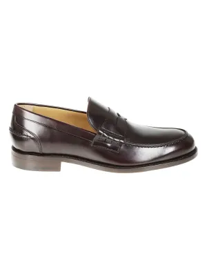 Brown Moccasin Loafers With Polished Finish