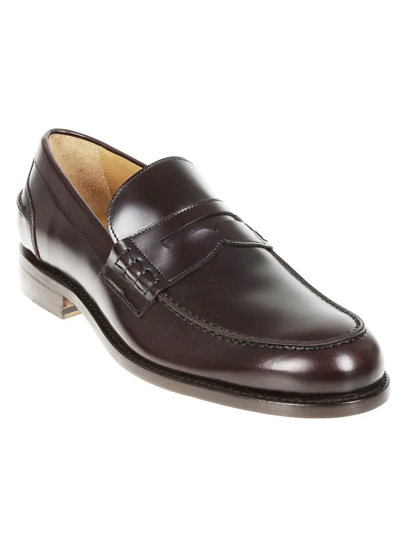Brown Moccasin Loafers With Polished Finish
