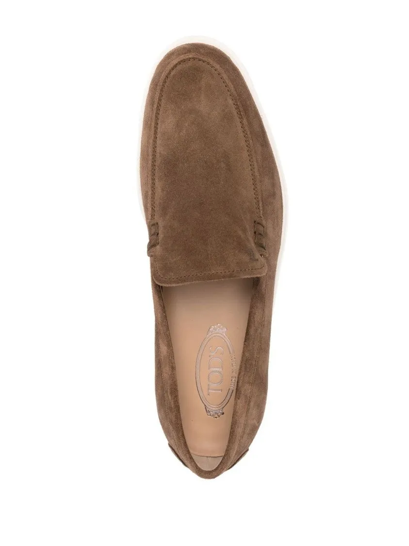 Brown Suede Moccasin With Refined Slip-On Design