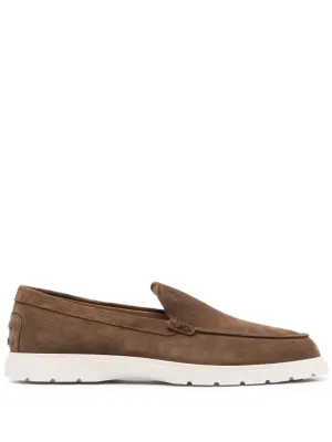 Brown Suede Moccasin With Refined Slip-On Design