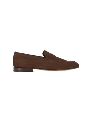 Brown Suede Slip-On Moccasins
