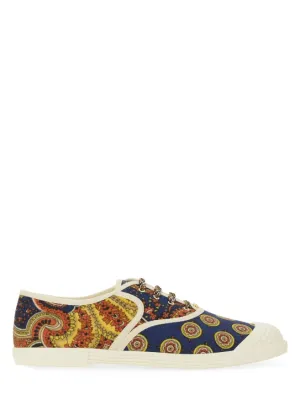 Canvas Sneakers With Pattern And Lace-Up Design
