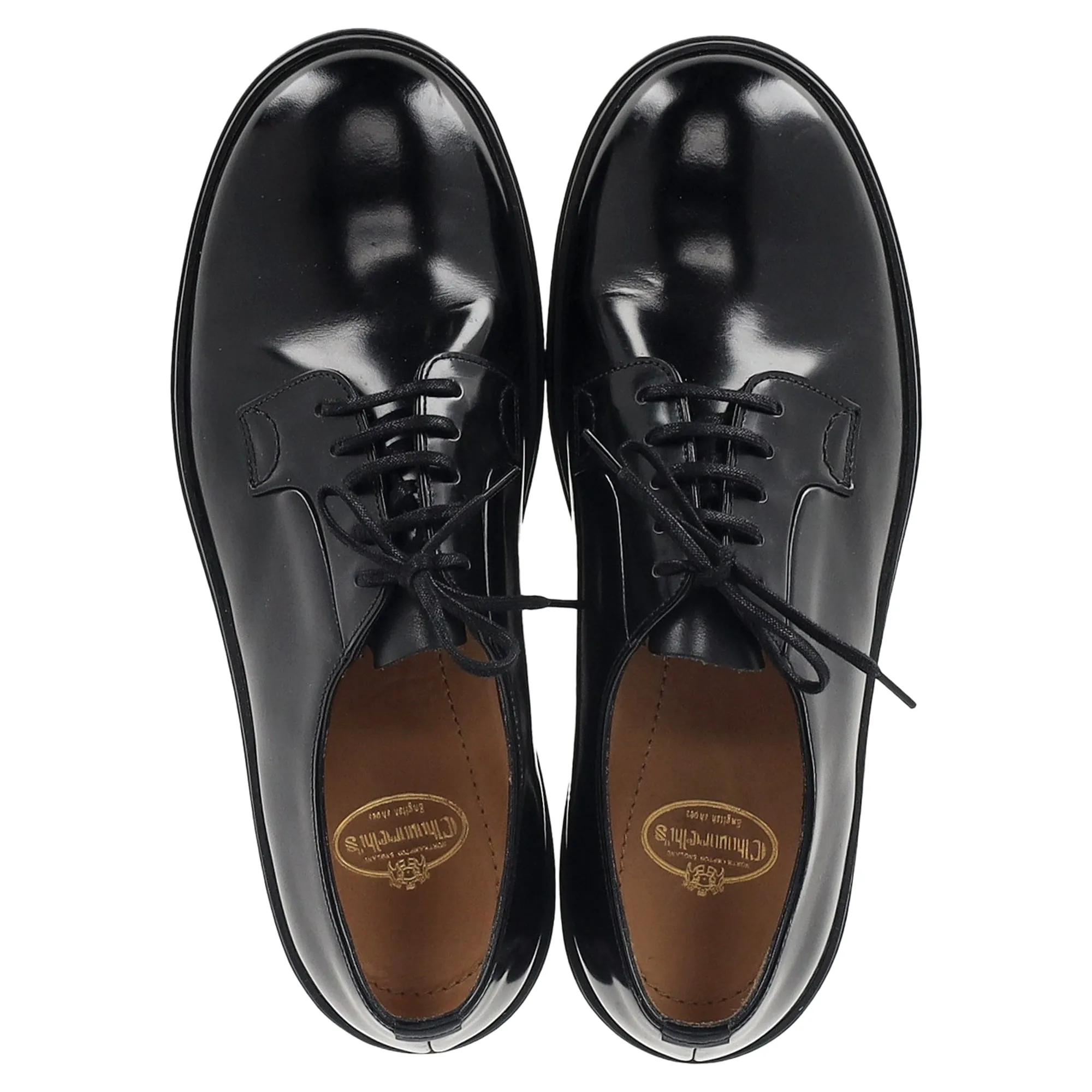 Church's Padfield Polished Derby Shoes in Black Leather