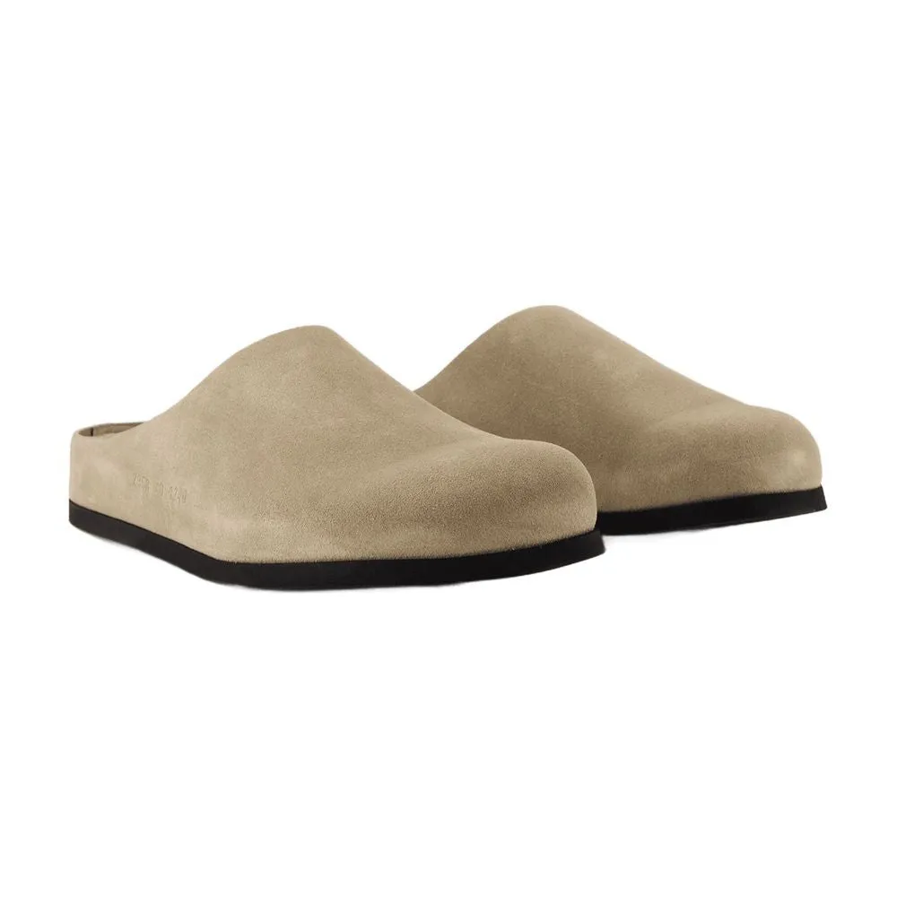 Clog In Suede Sandals - Leather - Beige