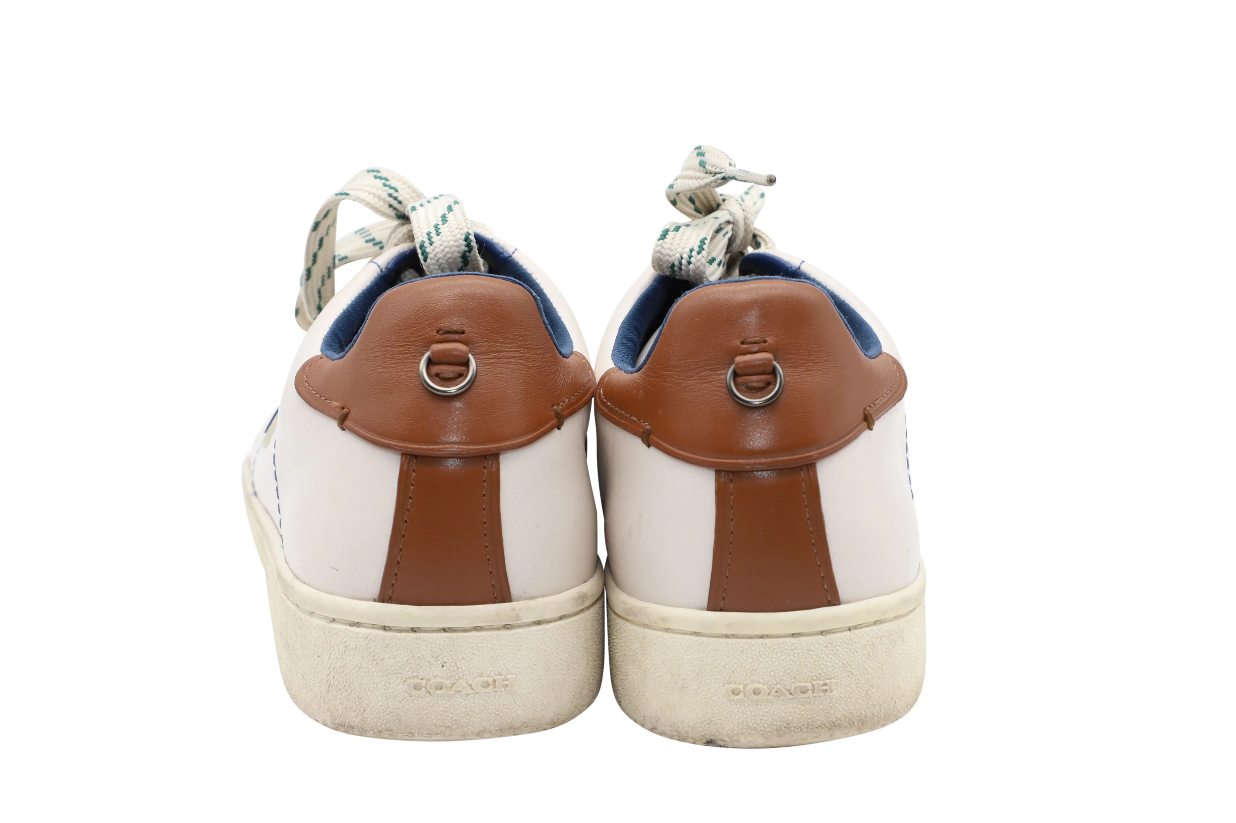 Coach Lace-Up Patch Sneakers in White Leather