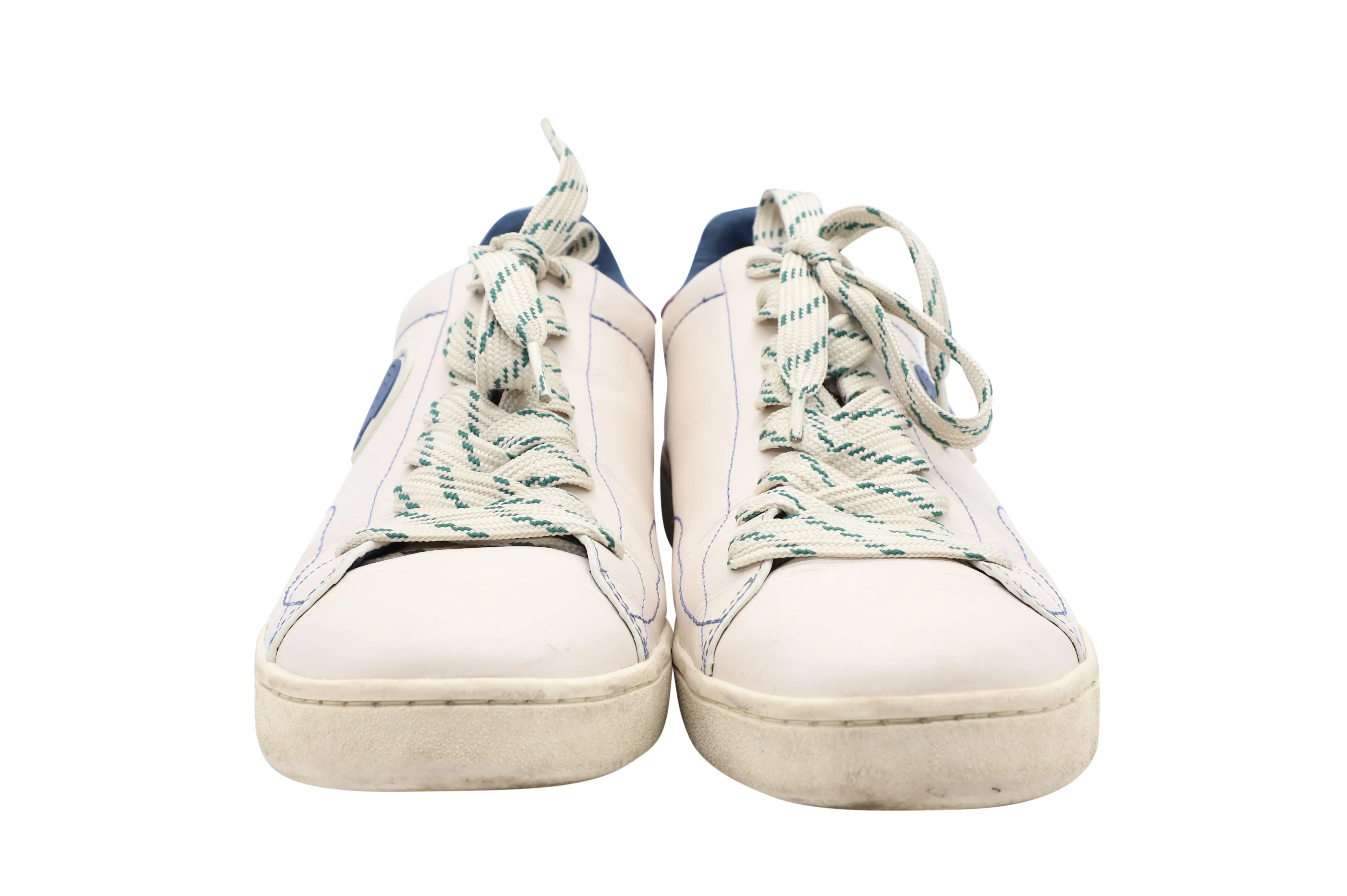 Coach Lace-Up Patch Sneakers in White Leather