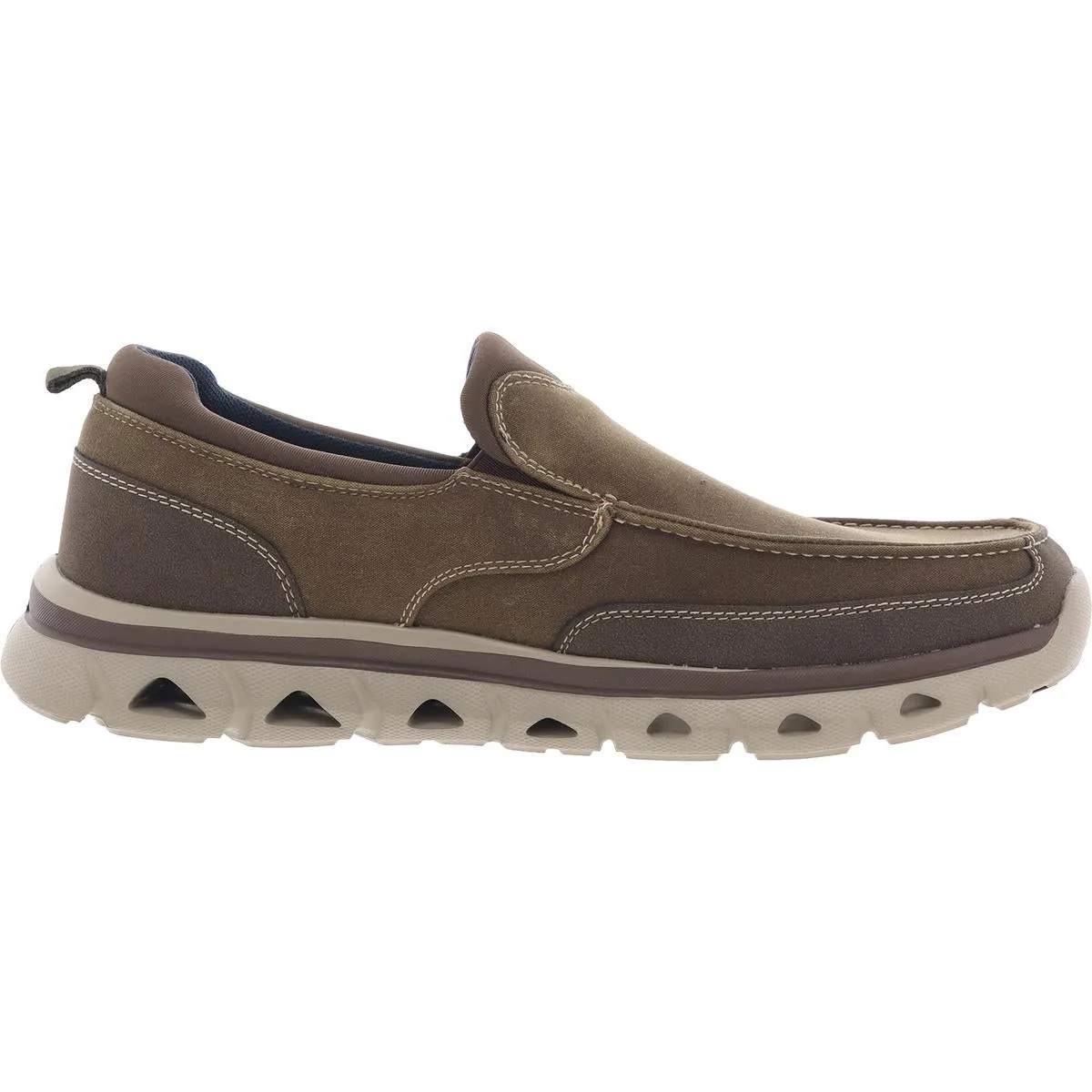 COBAN Mens Contrast Trim Canvas Slip-on Shoes