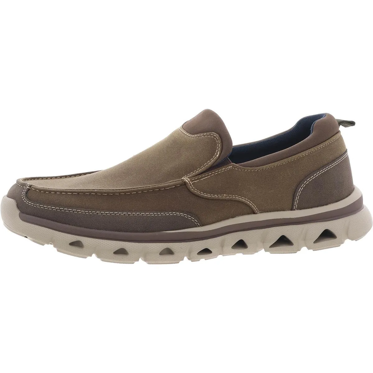 COBAN Mens Contrast Trim Canvas Slip-on Shoes