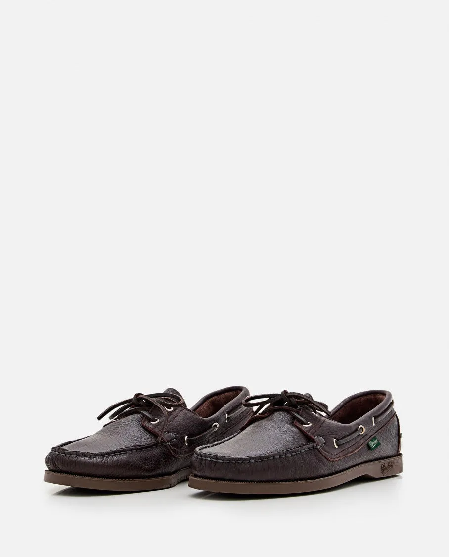 Curled Toe Leather Moccasins With Lace-Up Detailing