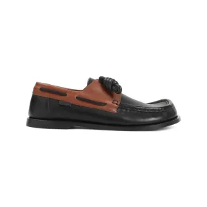 Dark Caramel Calf Skin Campo Boat Loafer