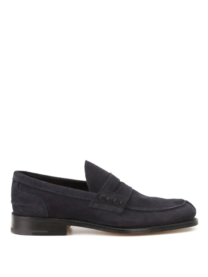 Deep Navy Suede Moccasin With Rubber Sole