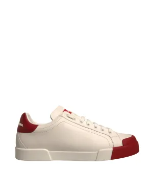 Dolce & Gabbana Leather Logo Portofino Sneakers Men's Shoes (Pre-Owned)