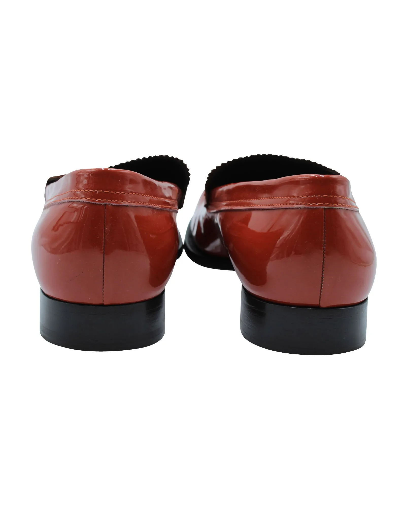 Dsquared2 High-Shine Penny Loafers in Red Leather