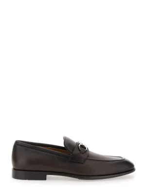 Foster' Brown Loafers With Gancini Detail In Leather