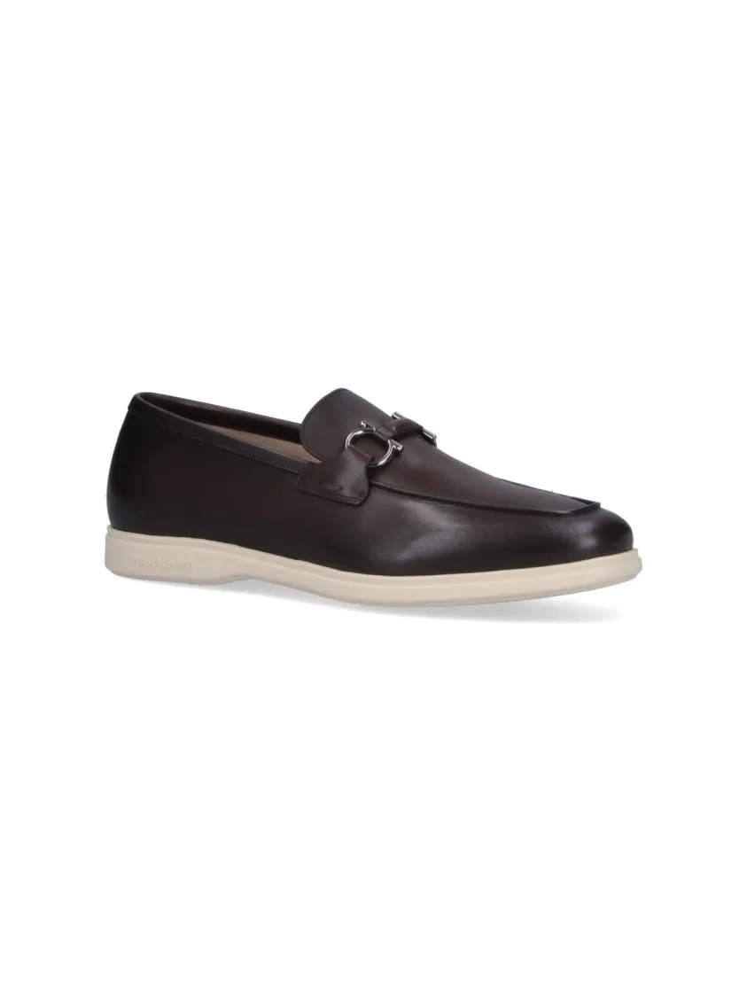 Gancini" Loafers  Brown