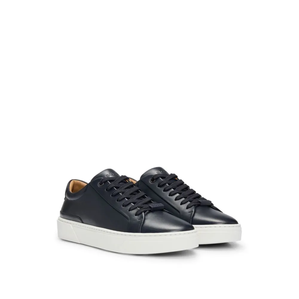 Gary leather low-top trainers with branded lace loop