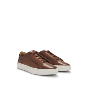 Gary low-top trainers in burnished leather