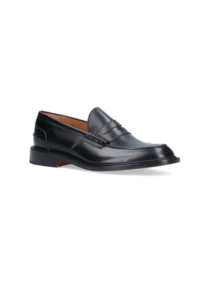 James Black Leather Loafers