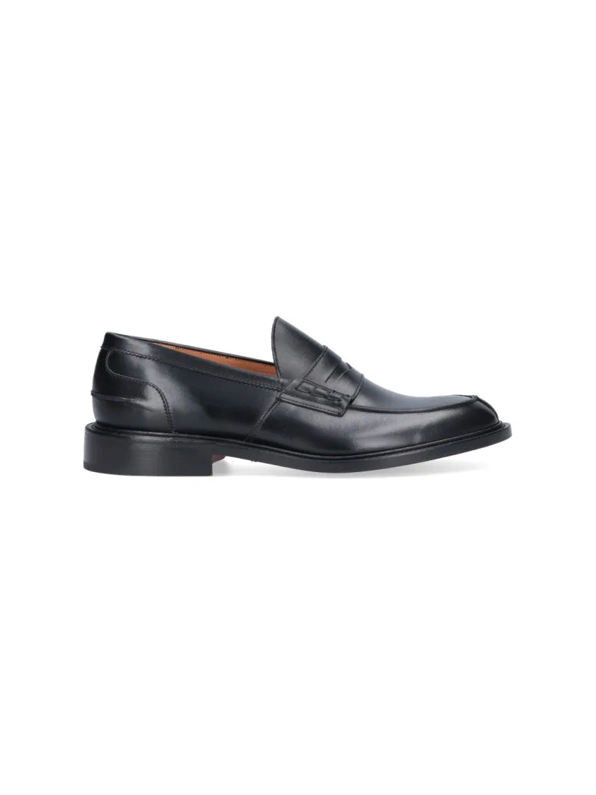 James Black Leather Loafers
