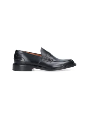 James Black Leather Loafers
