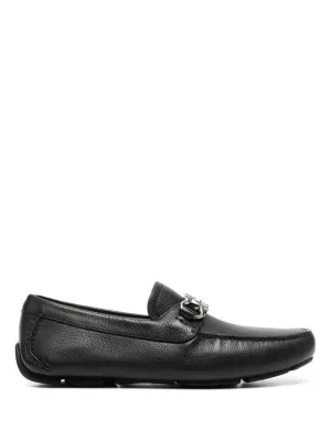 Jet Black Leather Loafers