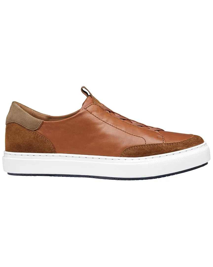 Johnston & Murphy Anson Stretch Lace-To-Toe Leather Sneaker