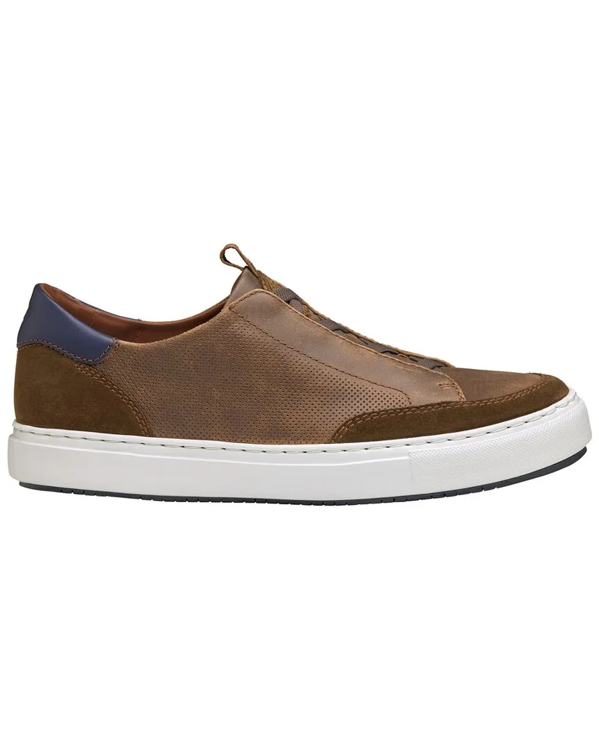 Johnston & Murphy Anson Stretch Lace-To-Toe Leather Sneaker