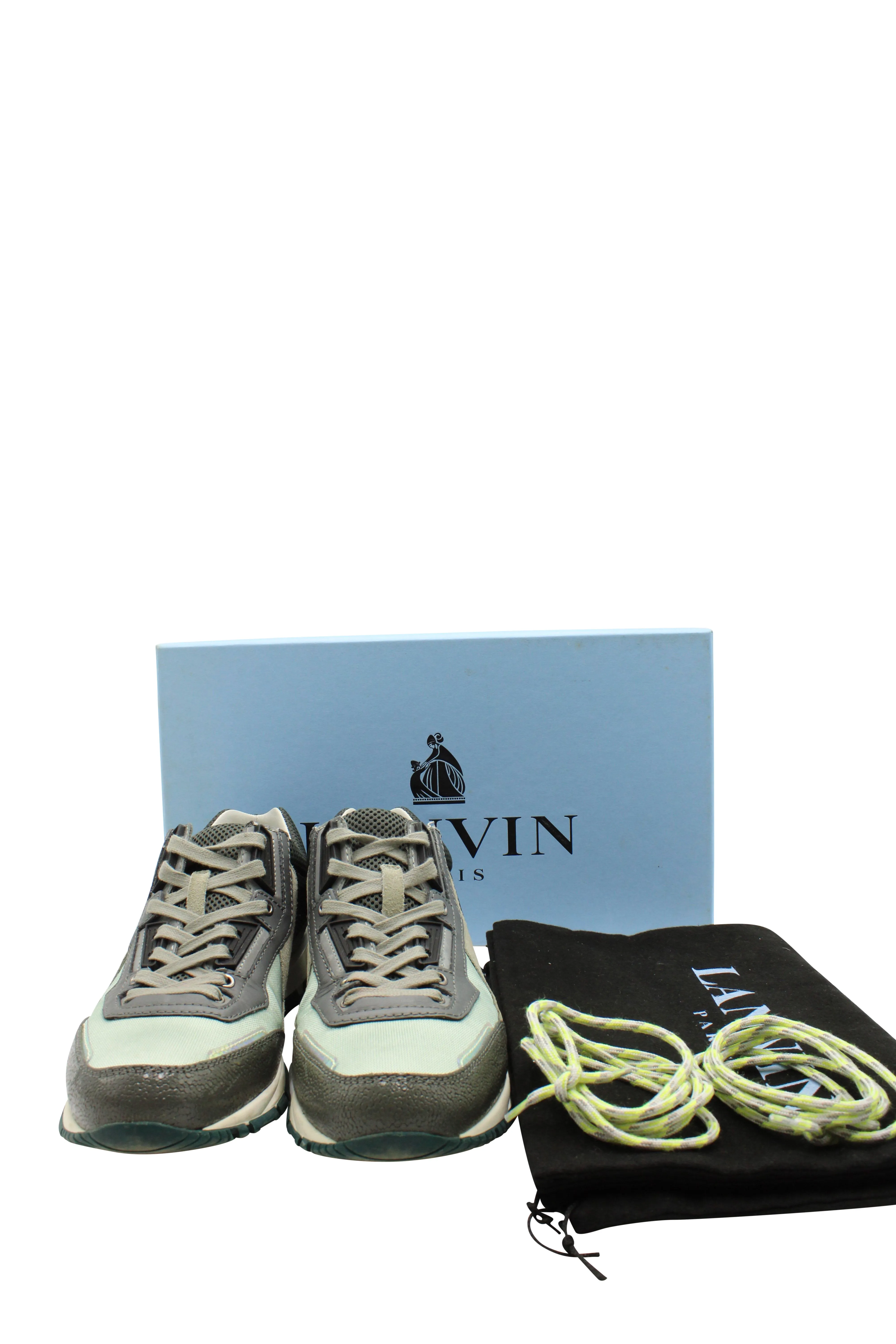 Lanvin Textured Sneakers in Multicolor Suede