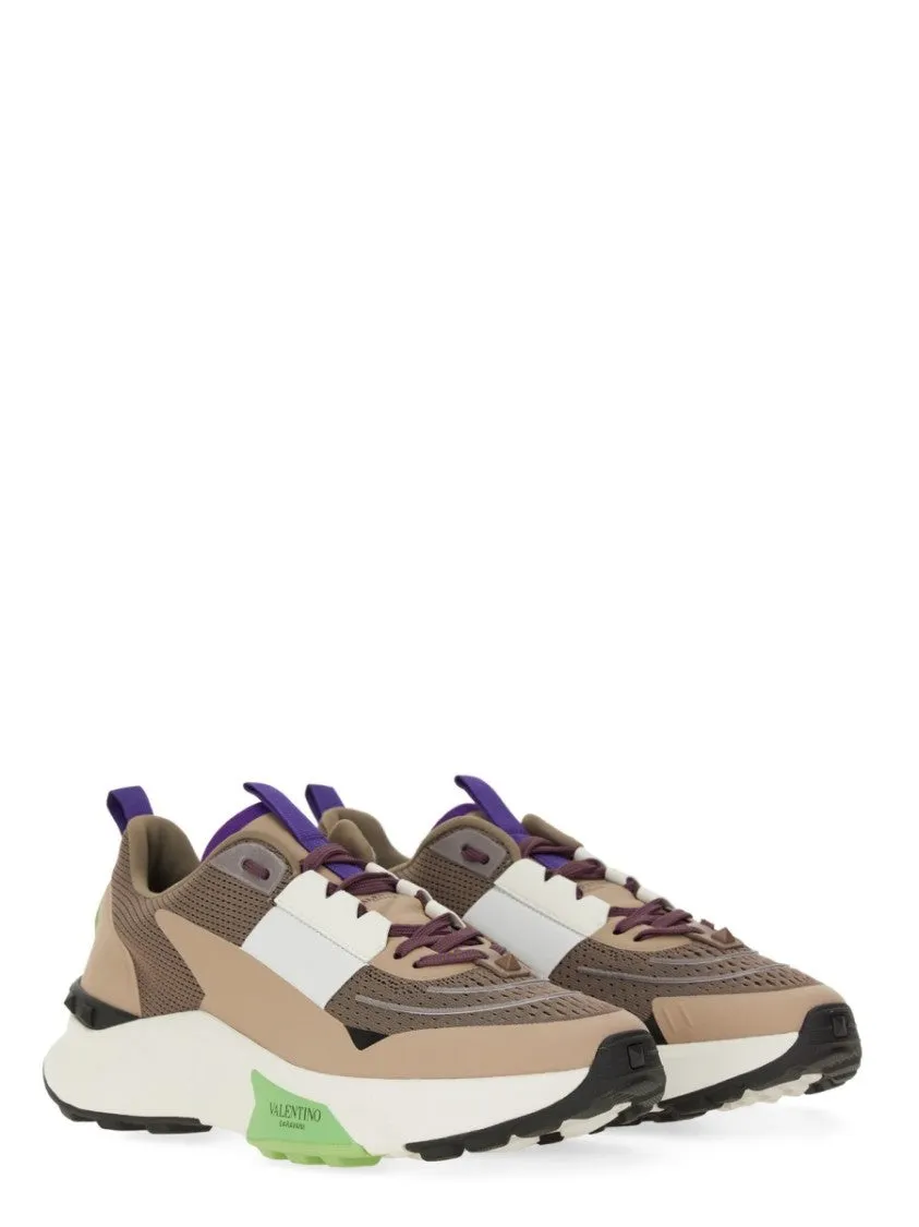 Leather And Mesh Sneaker